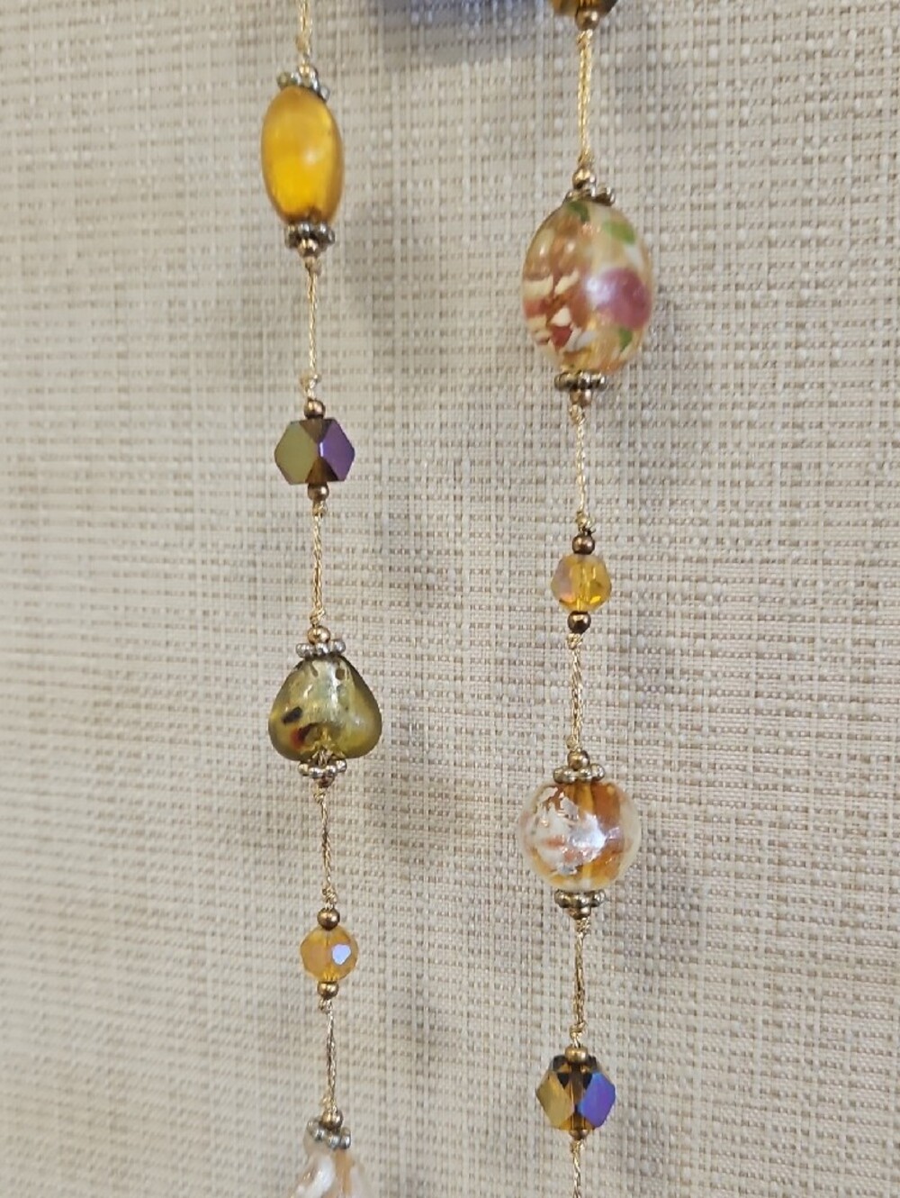 Premier Designs Gold and Amber Glass Bead Necklace with Accent Beads - Picture 11 of 11